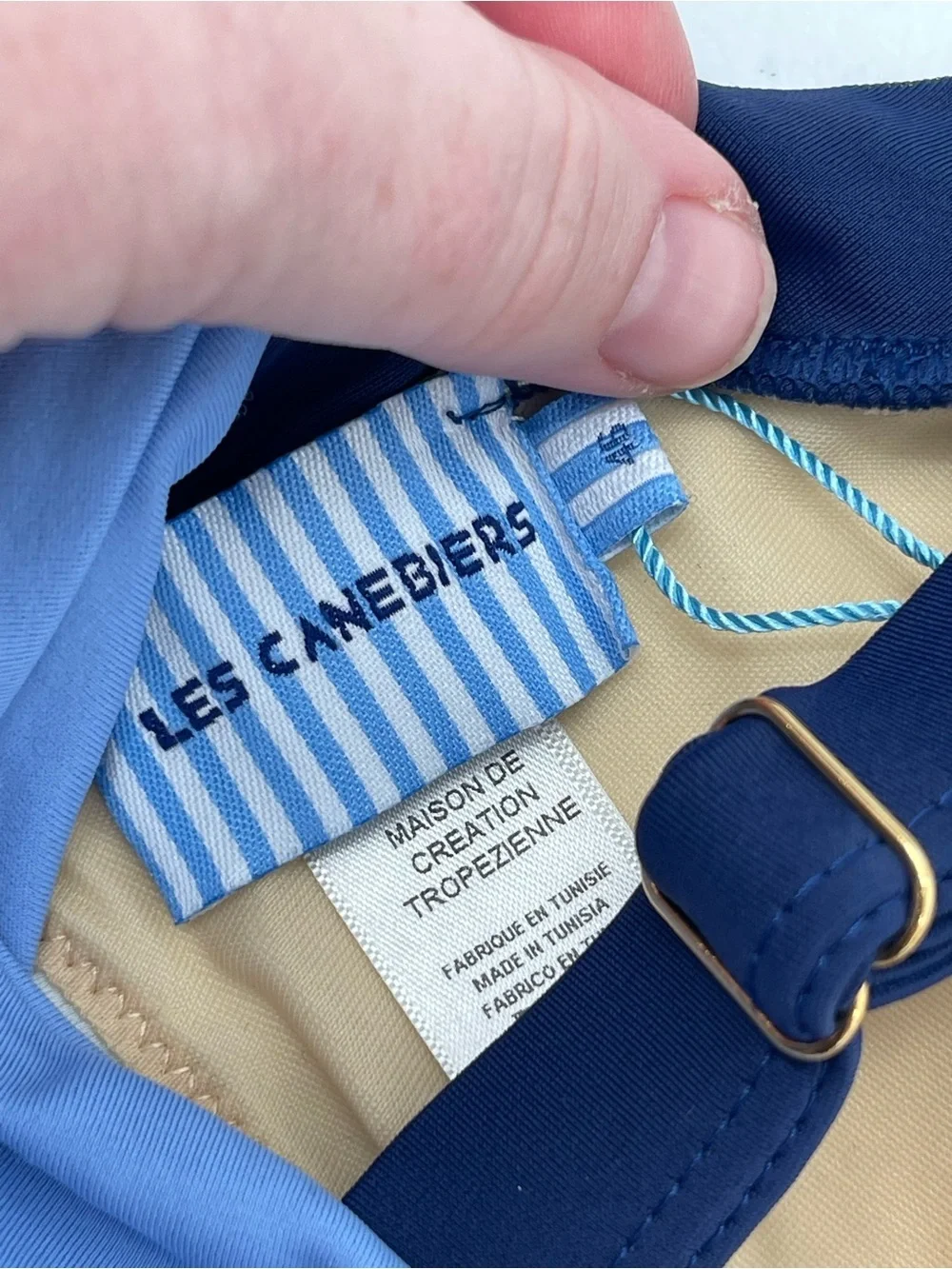 Les Canebiers NWT blue white bikini top